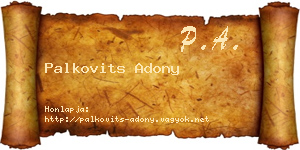 Palkovits Adony névjegykártya